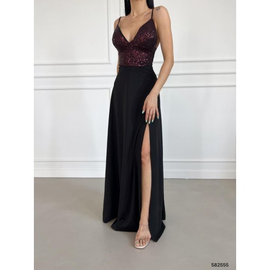 171441 burgundy Evening dress