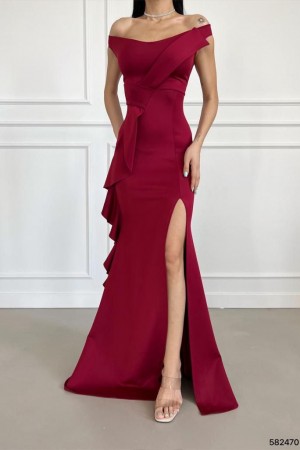 171446 burgundy Evening dress