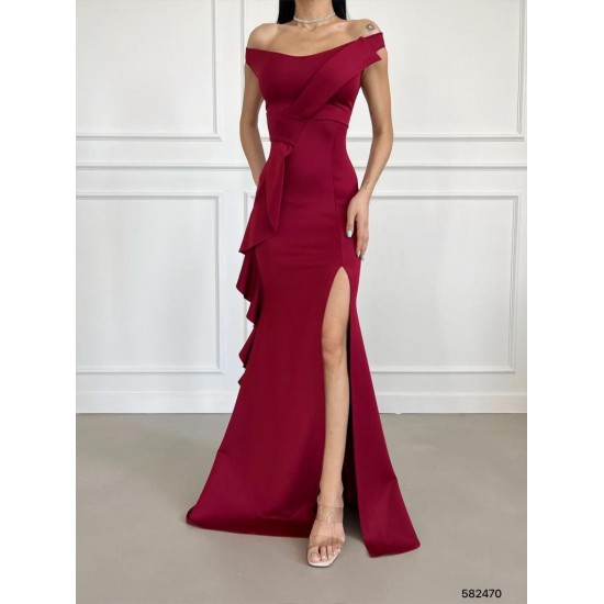 171446 burgundy Evening dress