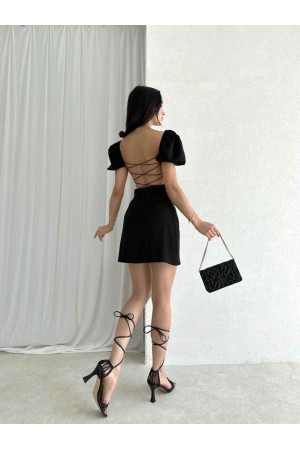 171526 TOPTAN SİYAH ELBİSE