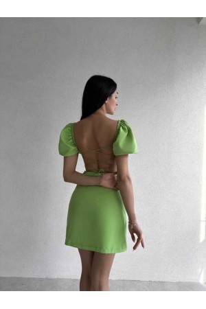 171527 TOPTAN FISTIK YEŞİLİ ELBİSE
