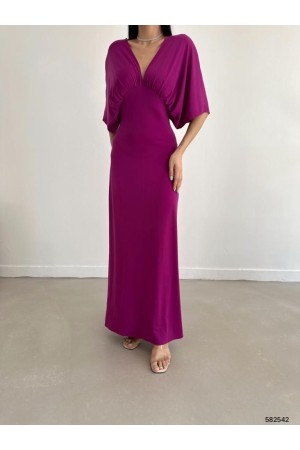 172133 TOPTAN FUŞYA ELBİSE