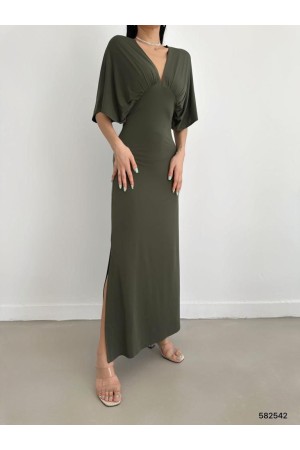 172134 TOPTAN HAKİ ELBİSE