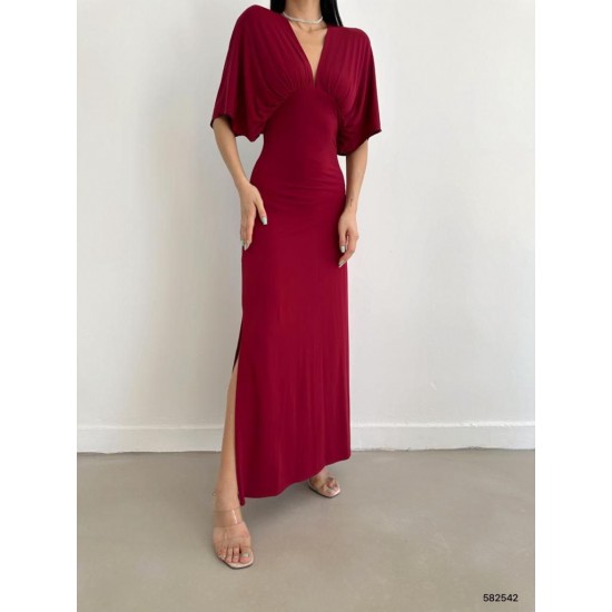 172135 burgundy DRESS