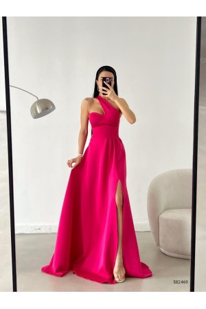 172149 TOPTAN FUŞYA ELBİSE