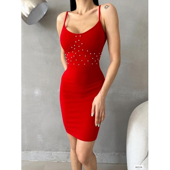 172172 TOPTAN KIRMIZI ELBİSE