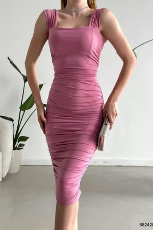 172191 TOPTAN PEMBE ELBİSE