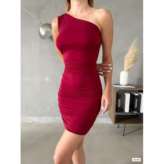 172293 burgundy DRESS