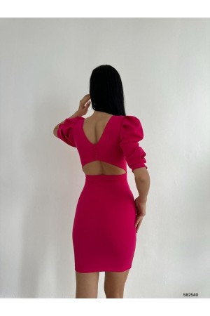 172298 TOPTAN FUŞYA ELBİSE