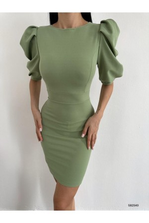 172302 TOPTAN HAKİ ELBİSE