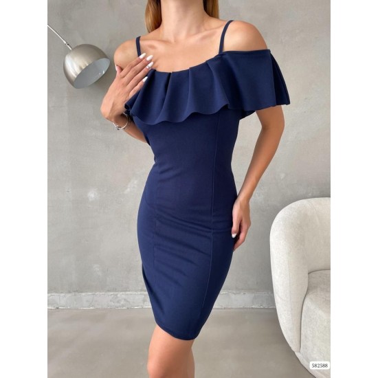 172305 TOPTAN LACİVERT ELBİSE