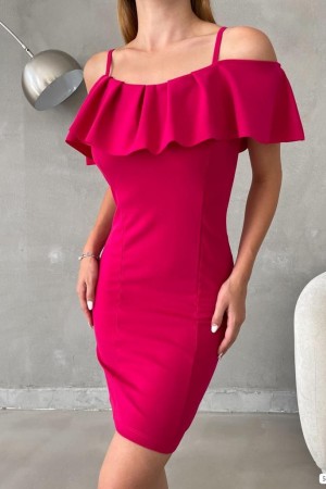 172306 TOPTAN FUŞYA ELBİSE