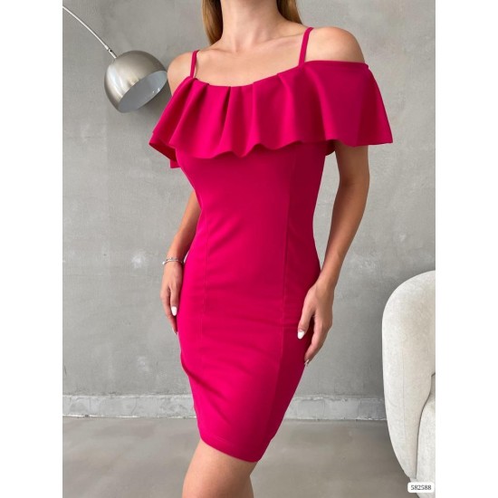 172306 TOPTAN FUŞYA ELBİSE