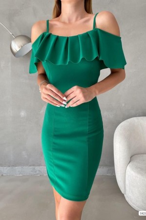 172308 TOPTAN YEŞİL ELBİSE