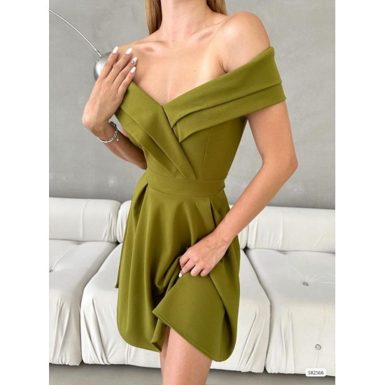 172506 TOPTAN HAKİ ELBİSE