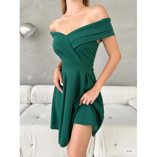 172507 TOPTAN YEŞİL ELBİSE