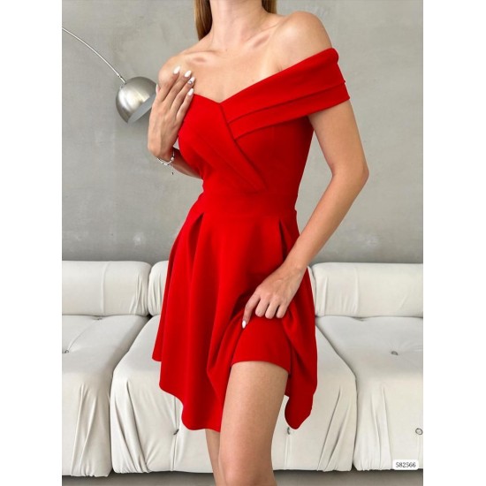 172509 TOPTAN KIRMIZI ELBİSE