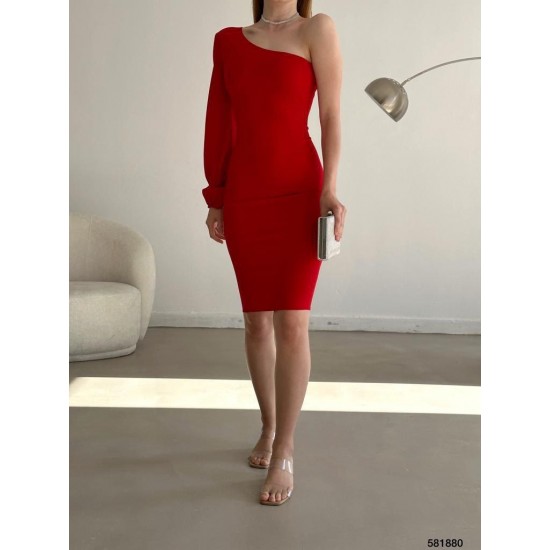 172529 TOPTAN KIRMIZI ELBİSE