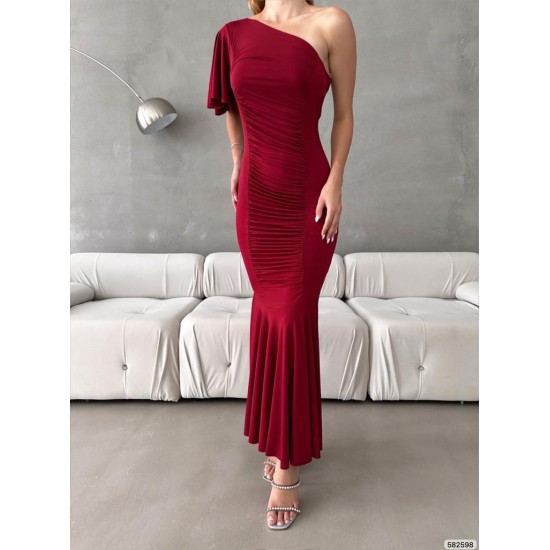 173012 TOPTAN BORDO ABİYE