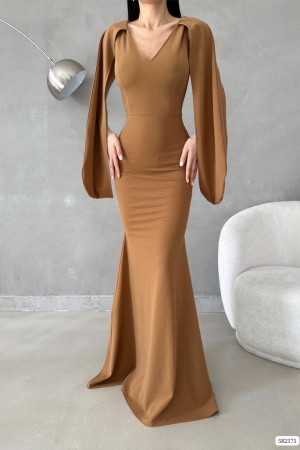 173021 camel Evening dress