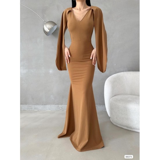 173021 camel Evening dress