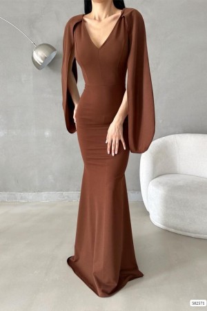 173022 coffee Evening dress