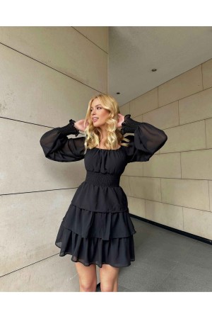 173134 TOPTAN SİYAH ELBİSE