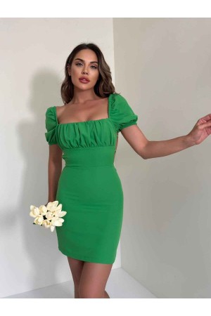 174291 TOPTAN YEŞİL ELBİSE