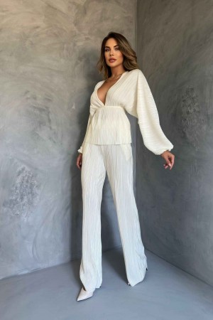 174297 TOPTAN BEYAZ PANTOLON TAKIM