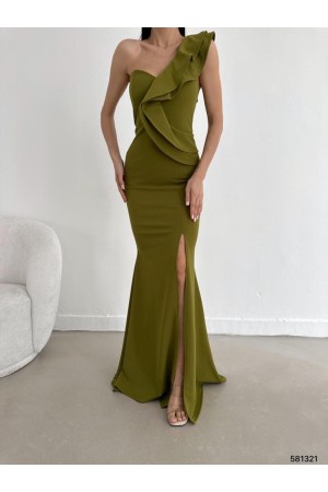 174437 TOPTAN YEŞİL ELBİSE