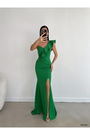 174442 TOPTAN YEŞİL ELBİSE