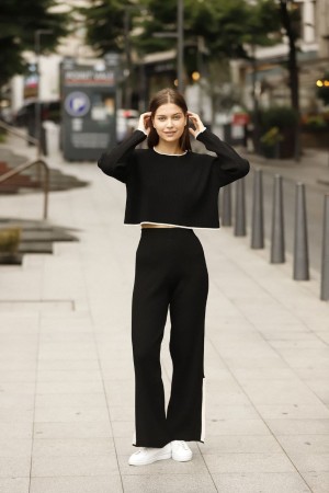 175184 TOPTAN SİYAH PANTOLON TAKIM