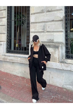 175572 TOPTAN SİYAH EŞOFMAN TAKIM