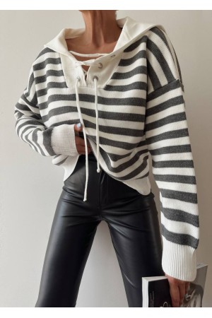 175591 TOPTAN ÇİZGİLİ BLUZ