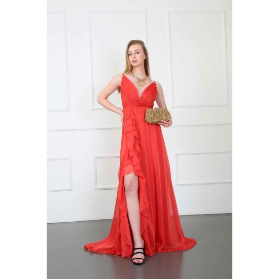 175694 orange Evening dress