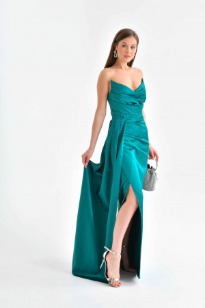 175702 TOPTAN ZÜMRÜT YEŞİL ABİYE