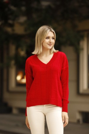 175737 TOPTAN KIRMIZI KAZAK