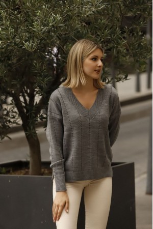 175743 TOPTAN GRİ KAZAK