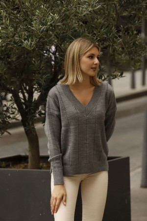 175743 TOPTAN GRİ KAZAK