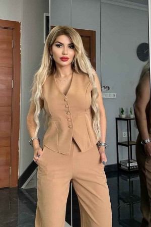 176117 TOPTAN BEJ PANTOLON TAKIM