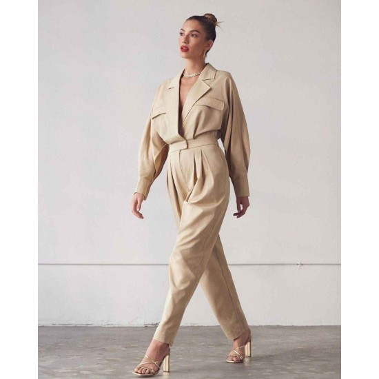 176131 beige OVERALLS