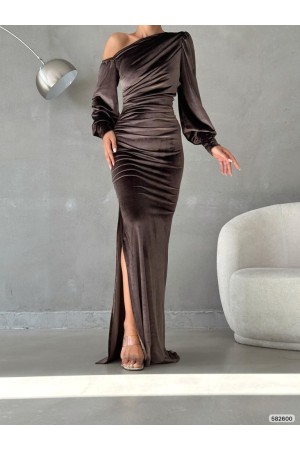 176641 TOPTAN KAHVE ELBİSE