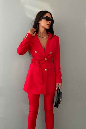 177240 TOPTAN KIRMIZI PANTOLON TAKIM