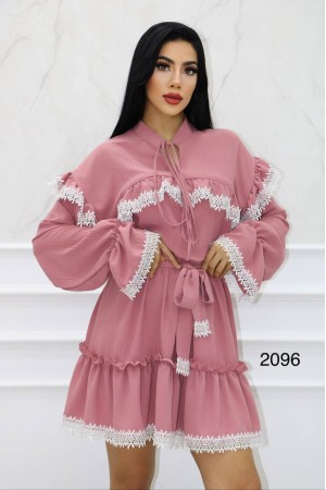 177335 TOPTAN PEMBE ELBİSE