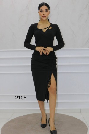 177341 TOPTAN SİYAH ELBİSE