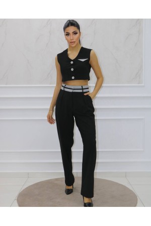 177346 TOPTAN SİYAH PANTOLON TAKIM