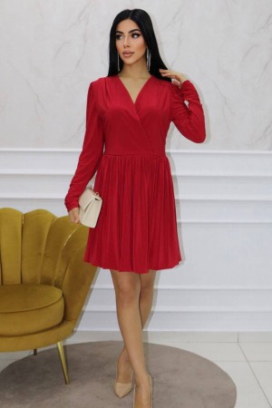 177378 TOPTAN KIRMIZI ELBİSE