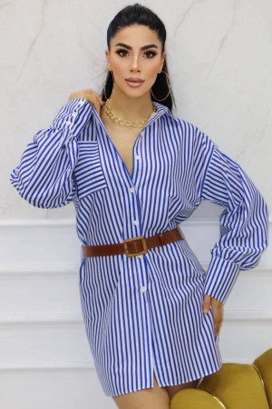 177404 TOPTAN ÇİZGİLİ GÖMLEK