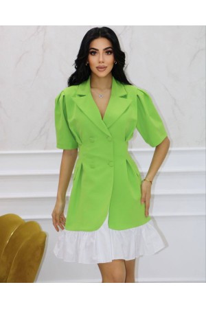 177408 TOPTAN YEŞİL ELBİSE