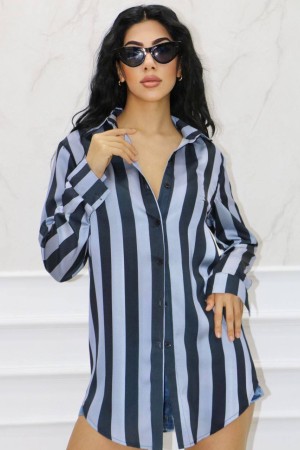 177417 TOPTAN ÇİZGİLİ GÖMLEK